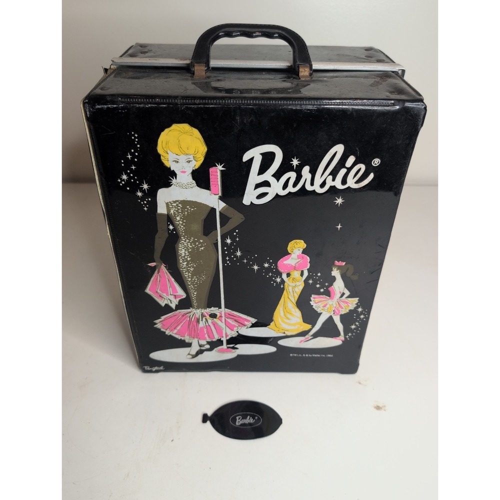 Barbie Vintage 1962 Large Black Doll Carry Case Solo in the Spotlight Ponytail